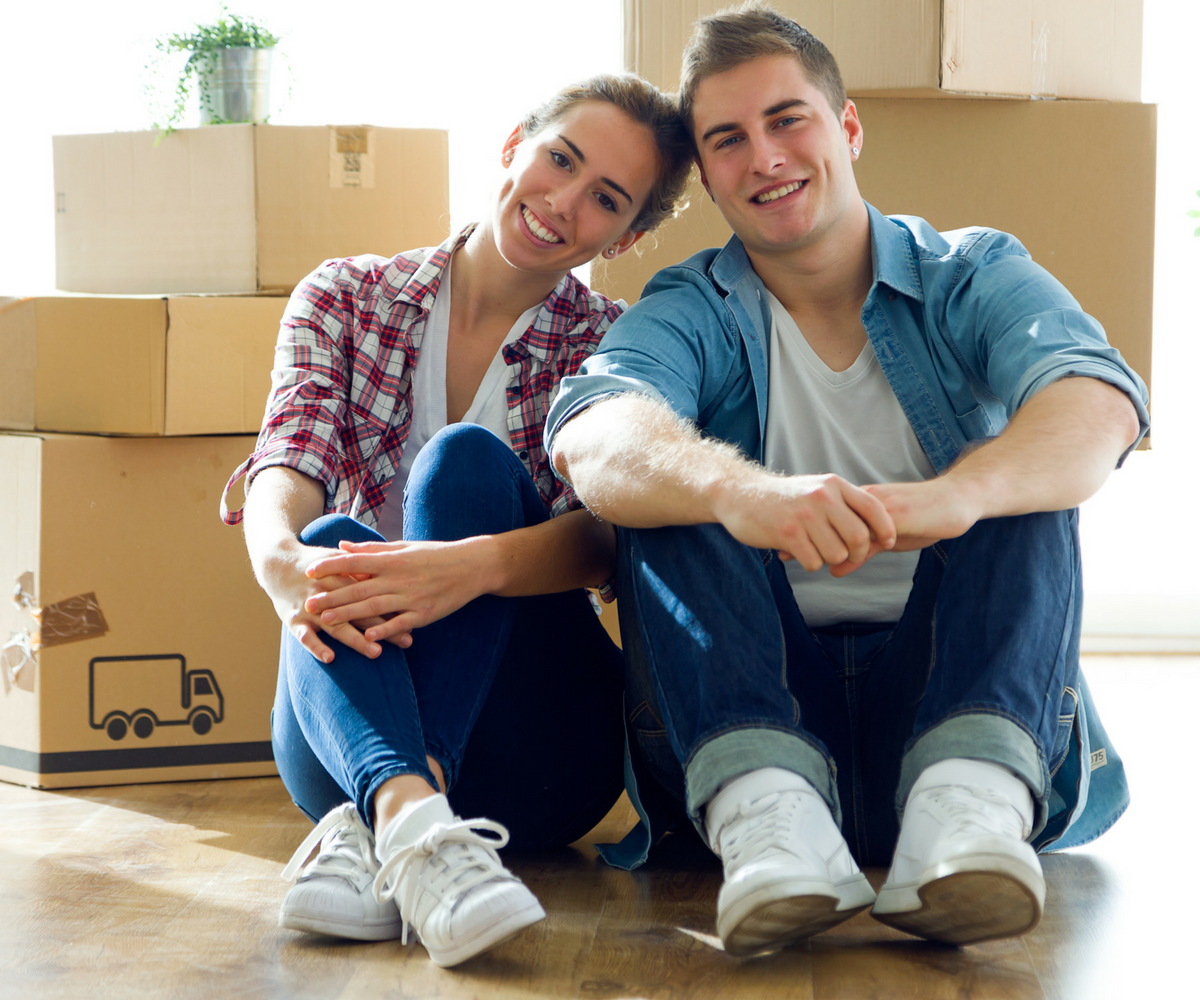 first-time-homebuyers sitting on the floor